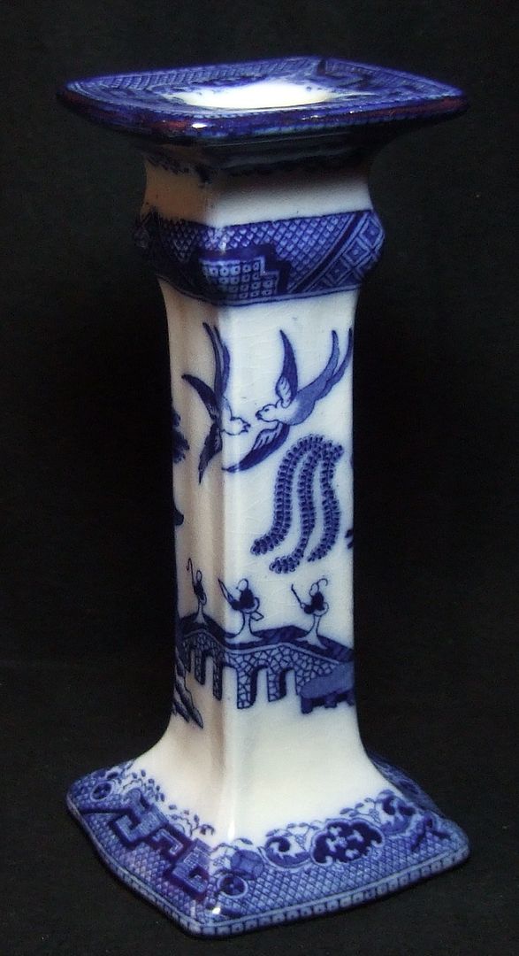 c1899 Royal Doulton Burslem Blue Willow Candle Stick Holder England eBay