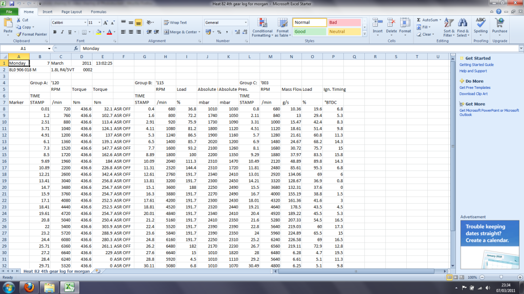 New logs with throttle body reset Audi TT Forum