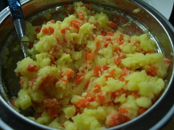 patatas y zanahorias cocidas
