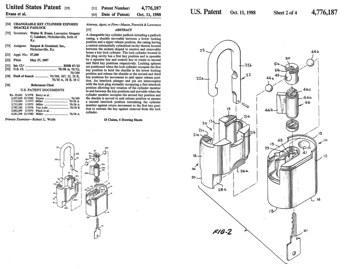 Sargent & Greenleaf 833C High Security Military Padlock Operator