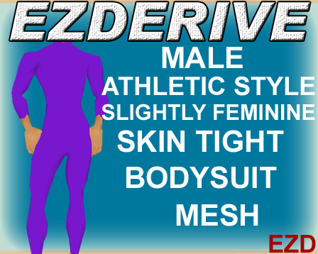 EZDerive Male Slightly Feminine Athlethic Style Enchanced Skin Tight Bodysuit Mesh