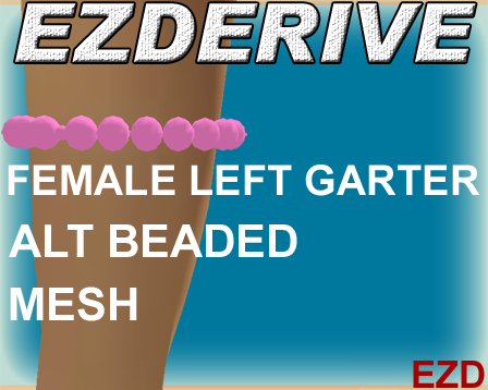 EZDerive Female Alt Beaded Left Thigh Garter Mesh