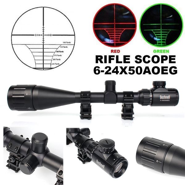 US Bushnell Banner Crosshair 6-24x50mm AOE Elite ERS Rifle Scope +Free ...