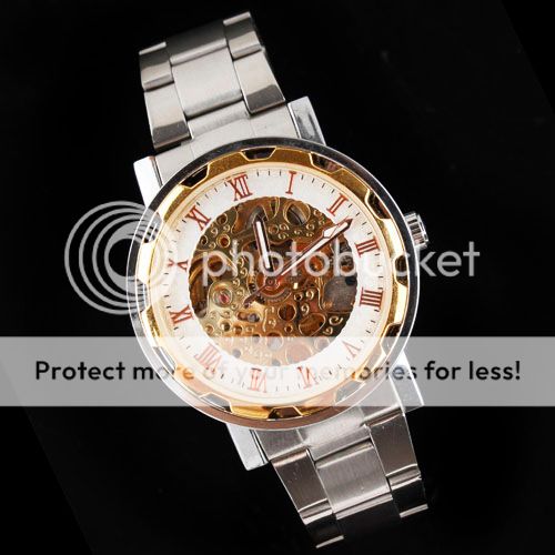 Luxury Mens 2 Tone Case Steel Mechanical Watch NB33  