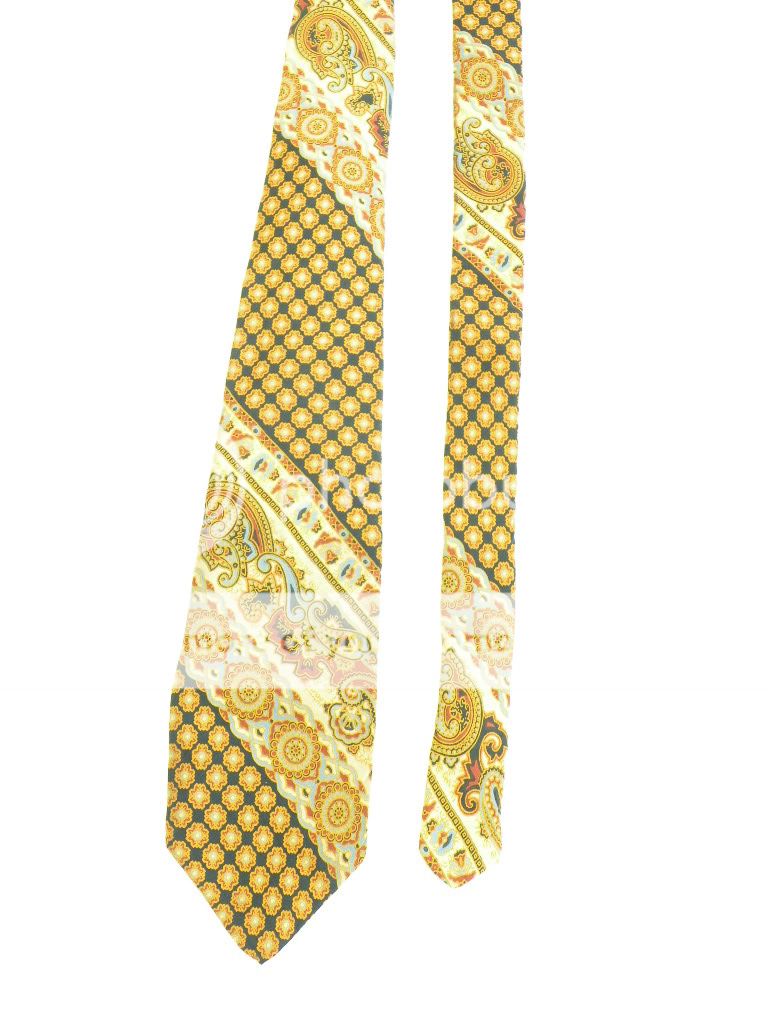   Neck Tie Lanvin Art Deco Geometric Stripes Paisley Silk 58L 3W  