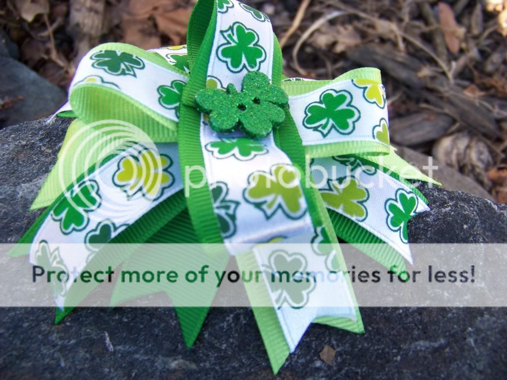 Happy St. Patrick’s Day Lime Shamrock Girls Hairbow