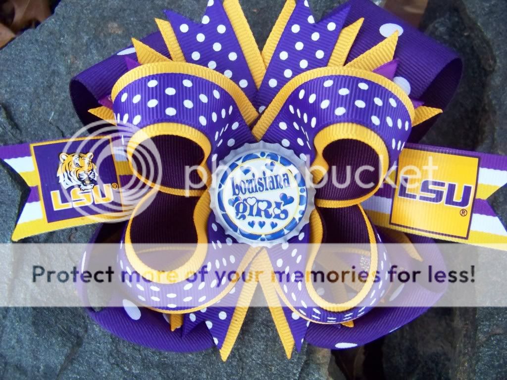 LSU CHOOSE YOUR IMAGE BOTTLECAP HAIRBOW  