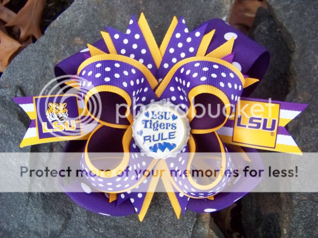 LSU CHOOSE YOUR IMAGE BOTTLECAP HAIRBOW  