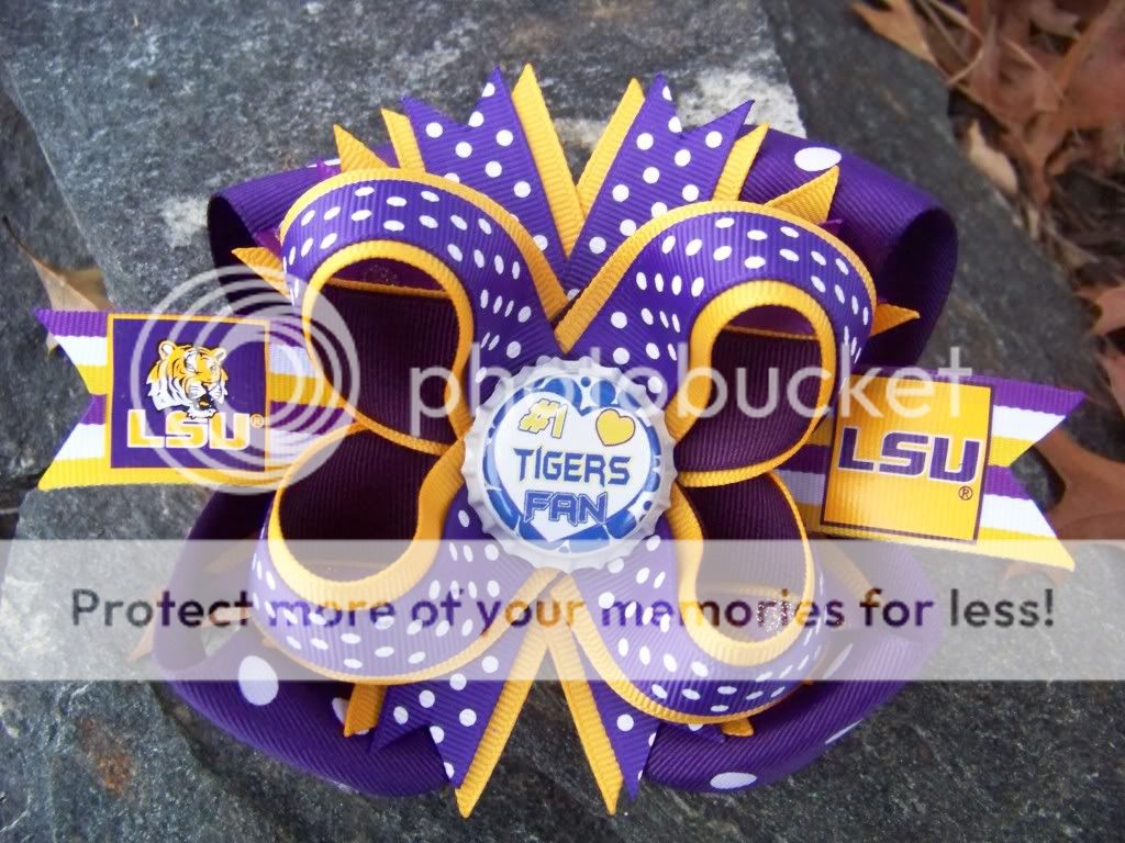 LSU CHOOSE YOUR IMAGE BOTTLECAP HAIRBOW  