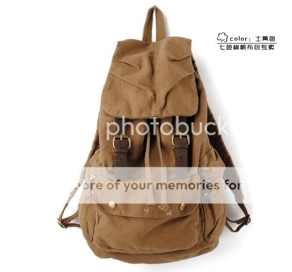 Leather Canvas Durable Travel backpacks Vintage shoulders package