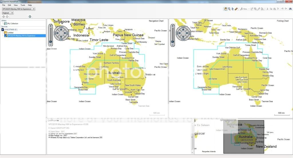 Garmin BlueChart g2 Vision VPC021R Mackay NW to Esperance Jan 2008 