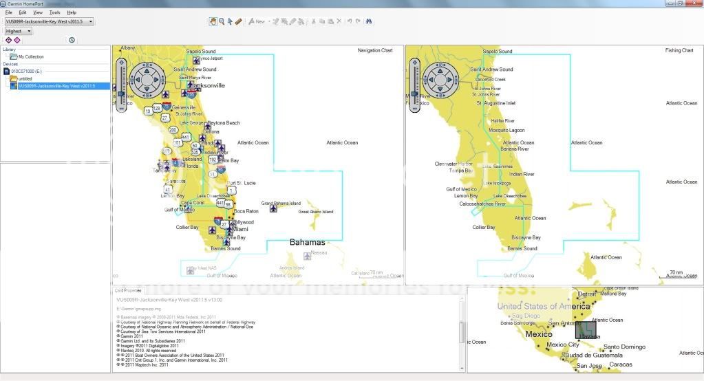 Garmin BlueChart g2 Vision VUS009R Jacksonville Key West Aug 2011 