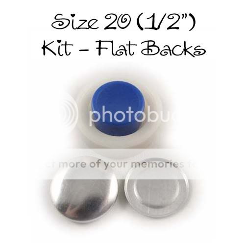 Cover Covered Buttons Kit Size 20 (1/2   12mm) FLAT BACKS + Inst 