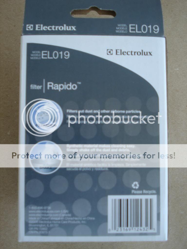 ELECTROLUX FILTER RAPIDO MODEL EL019 