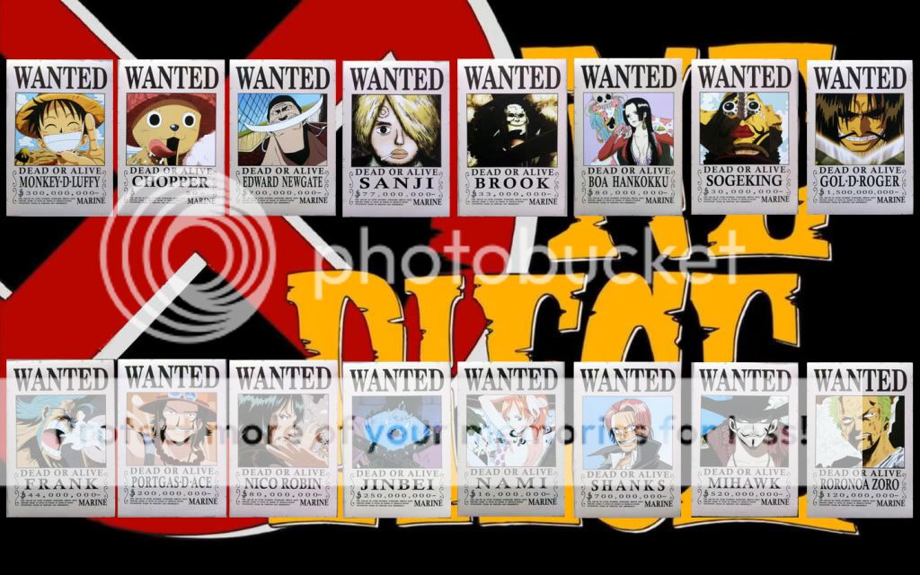 ONE PIECE 16 Piraten Wanted/Steckbrief Poster Anime