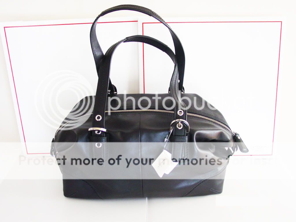 Coach SOHO Black Leather & Silver Satchel F17220 (BLACK) 885135722191 