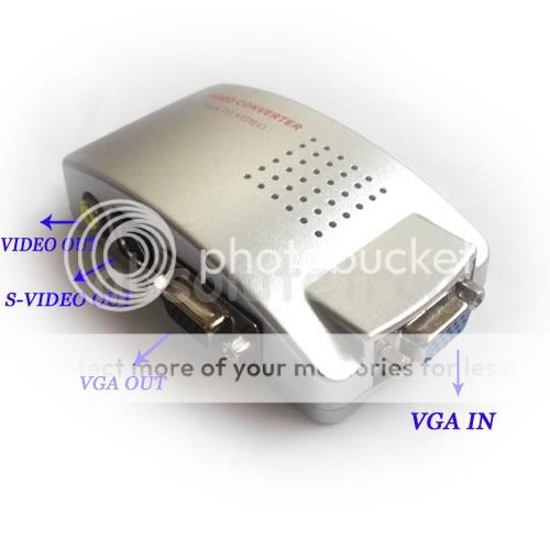 Laptop VGA PC to TV S video Composite Converter adapter Video Switch 