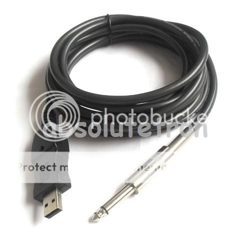 USB PC Guitar Bass Link Recording Audo Adapter Cable 3M NEW  