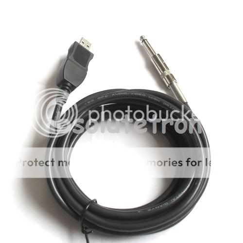 USB PC Guitar Bass Link Recording Audo Adapter Cable 3M NEW  