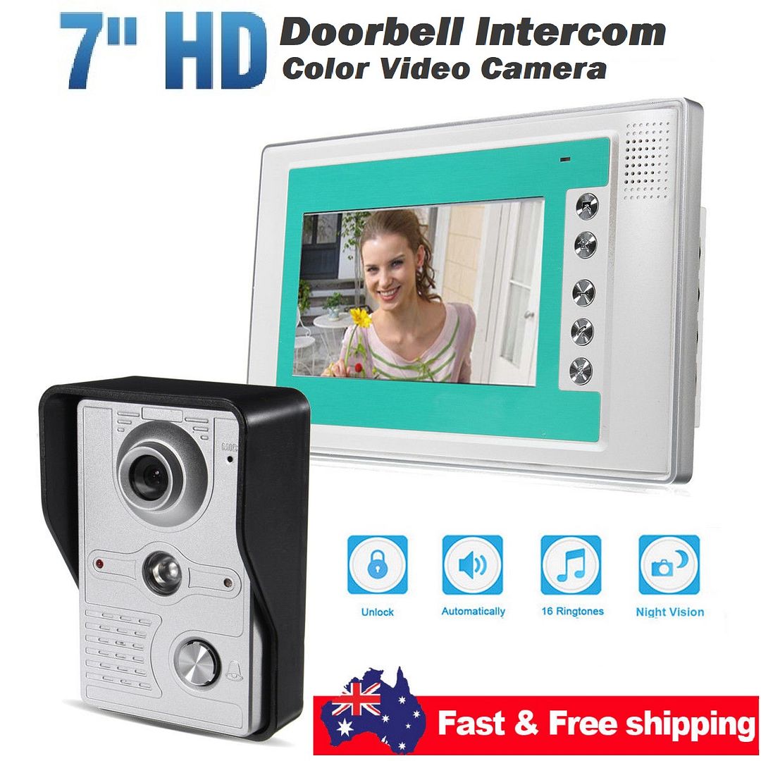 7'' Video Door Bell Phone Doorbell Intercom Camera